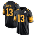 P.Steelers #13 Rico Dowdle Player Black Color Rush Home Game Qdoa Stitched Jerseys