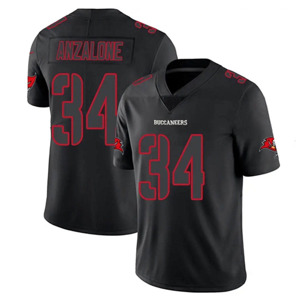 TB.Buccaneers #34 Alex Anzalone Player Black Impact Limited Home Game Qdoa Stitched Jerseys
