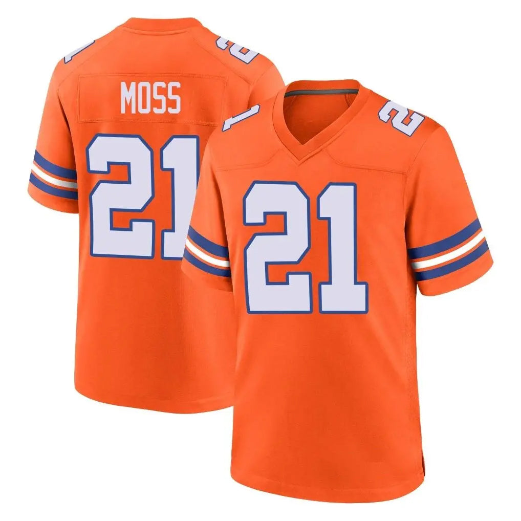 D.Broncos #21 Riley Moss Player Orange Alternate Collection Throwback Game Qdoa Stitched Jerseys