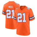 D.Broncos #21 Riley Moss Player Orange Alternate Collection Throwback Game Qdoa Stitched Jerseys