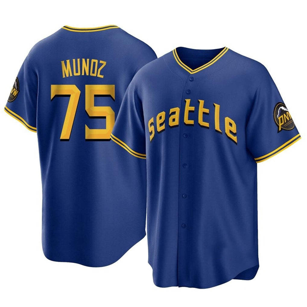 S.Mariners #75 Andres Munoz Player Royal City Connect Home Game Qdoa Stitched Jerseys