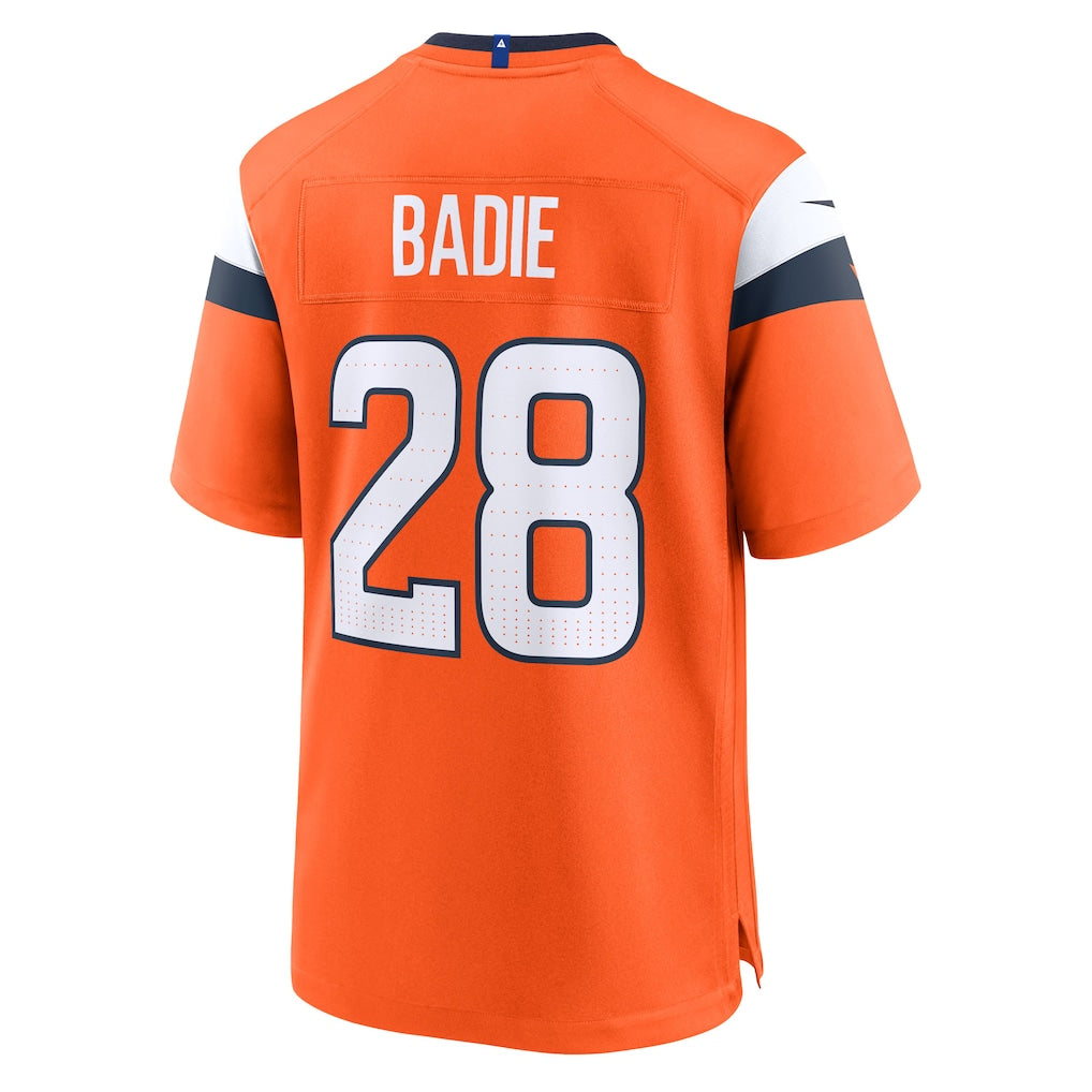 Qdoa D.Broncos #28 Tyler Badie Orange Team Game Jersey