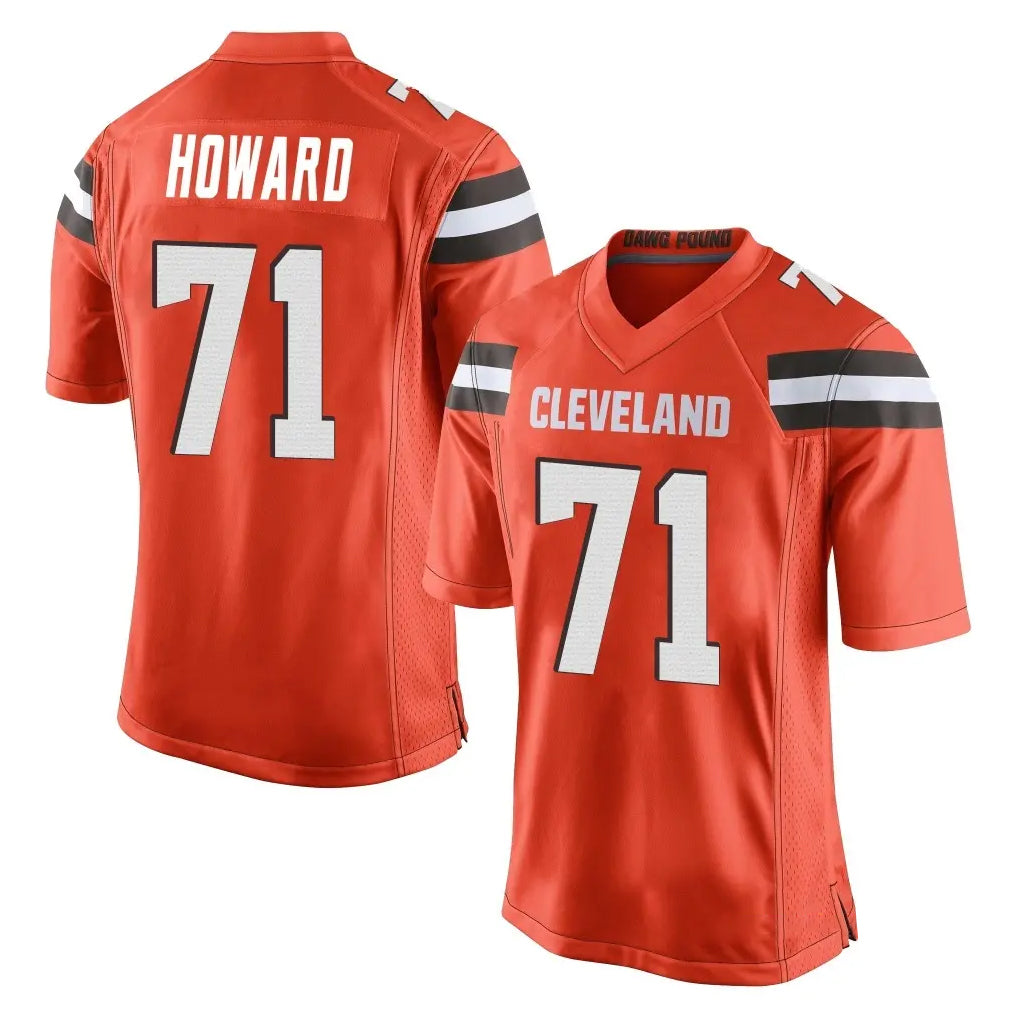 C.Browns #71 Tytus Howard Player Orange Home Game Qdoa Stitched Jerseys