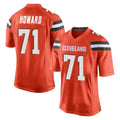 C.Browns #71 Tytus Howard Player Orange Home Game Qdoa Stitched Jerseys