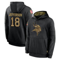 M.Vikings #18 Justin Jefferson Player Black Salute to Service Hoodies Limited Game Qdoa Stitched Jerseys