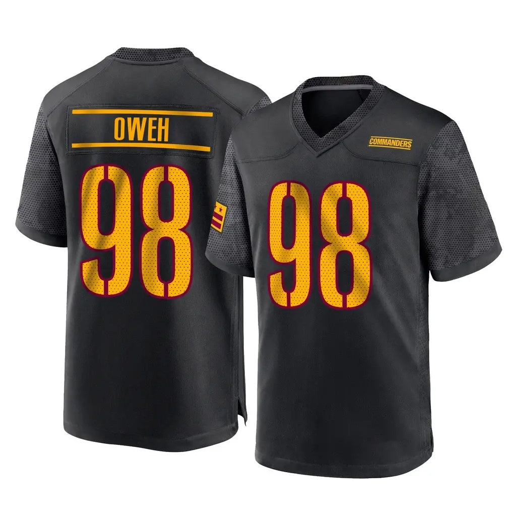 W.Commanders #98 Odafe Oweh Player Black Home Game Qdoa Stitched Jerseys