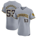M.Brewers #53 Brandon Woodruff Player Gray Home Limited Elite Qdoa Stitched Jerseys