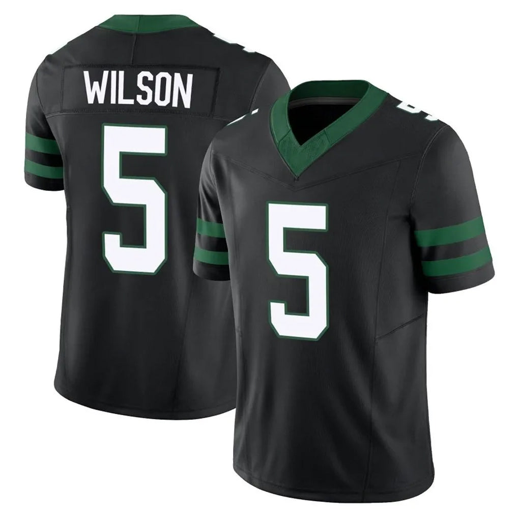 NY.Jets #5 Garrett Wilson Player Black Limited Legacy Vapor F.U.S.E. Home Game Qdoa Stitched Jerseys