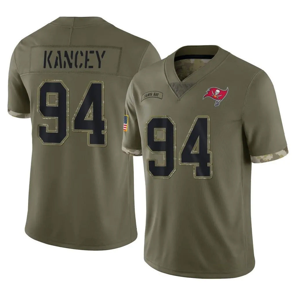 TB.Buccaneers #94 Calijah Kancey Player Olive Limited Salute To Service Home Game Qdoa Stitched Jerseys