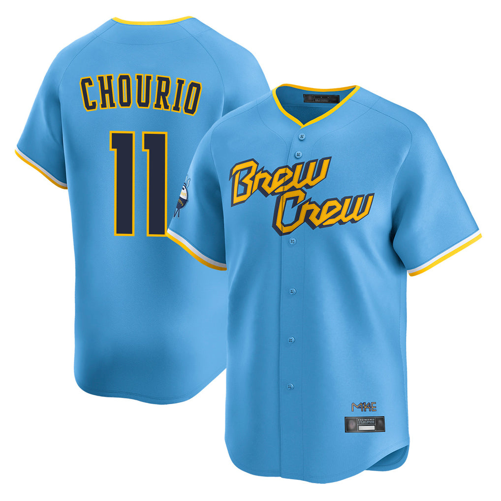 M.Brewers #11 Jackson Chourio Player Light Blue City Connect Home Limited Qdoa Stitched Jerseys