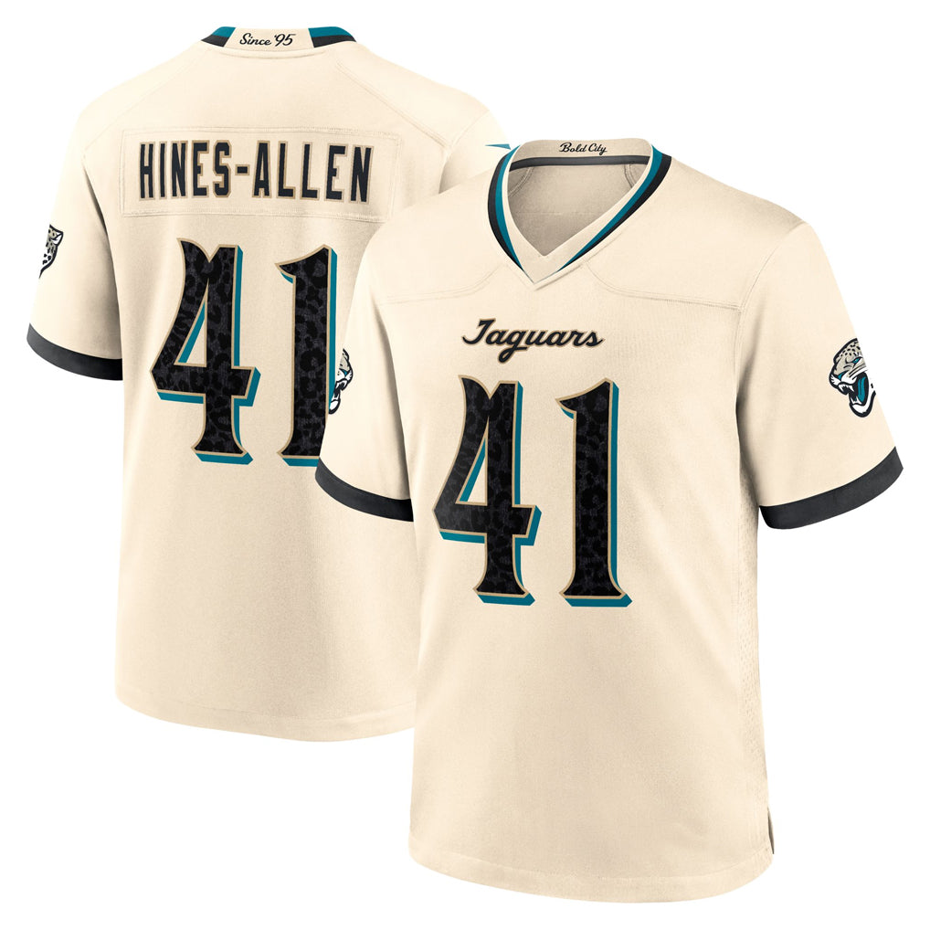 J.Jaguars #41 Josh Hines-Allen Player Natural 2026 Rivalries Collection Game Qdoa Stitched Jerseys