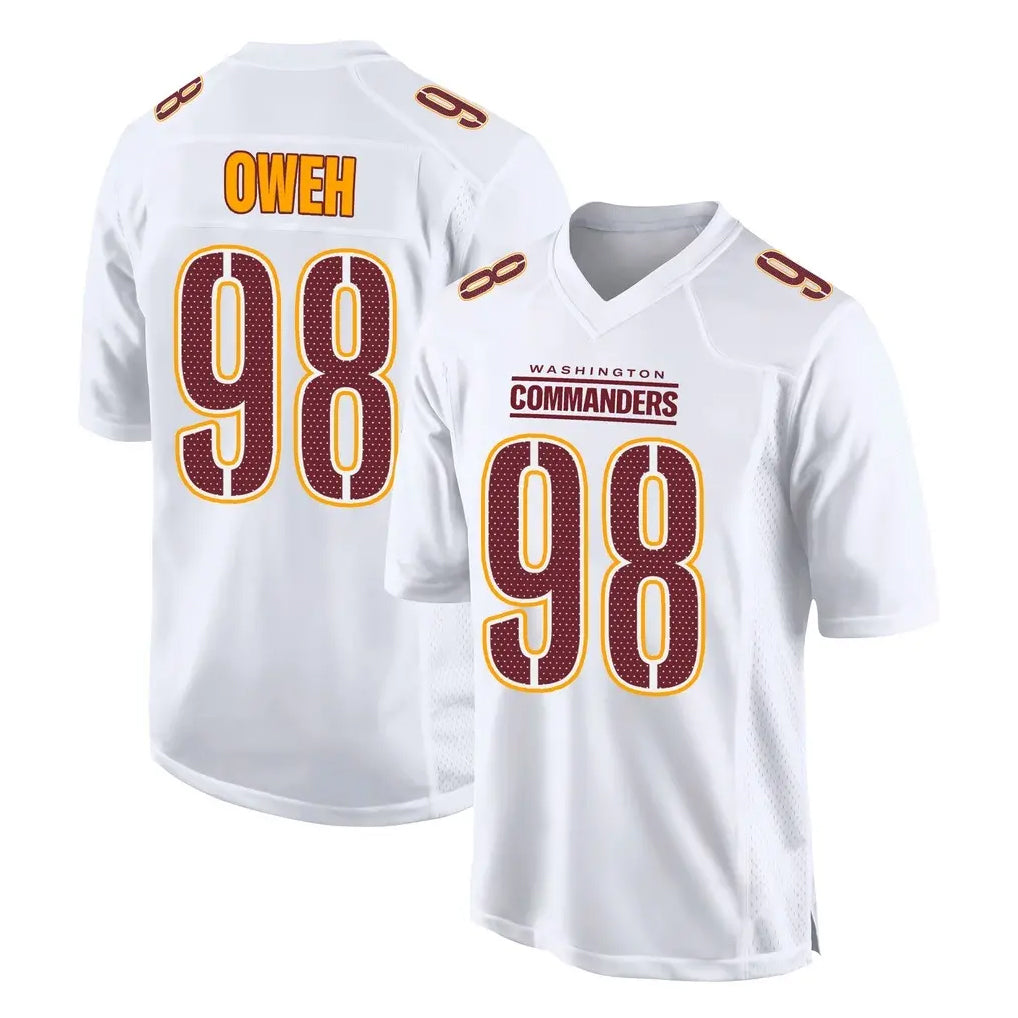 W.Commanders #98 Odafe Oweh Player White Tundra Fashion Home Game Qdoa Stitched Jerseys