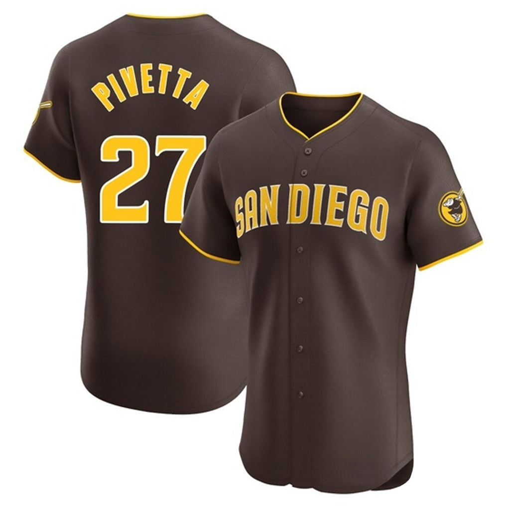 S.Diego Padres #27 Nick Pivetta Player Brown Home Limited Elite Qdoa Stitched Jerseys