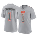 C.Browns #1 KC Concepcion Player Gray Atmosphere Fashion Game Qdoa Stitched Jerseys
