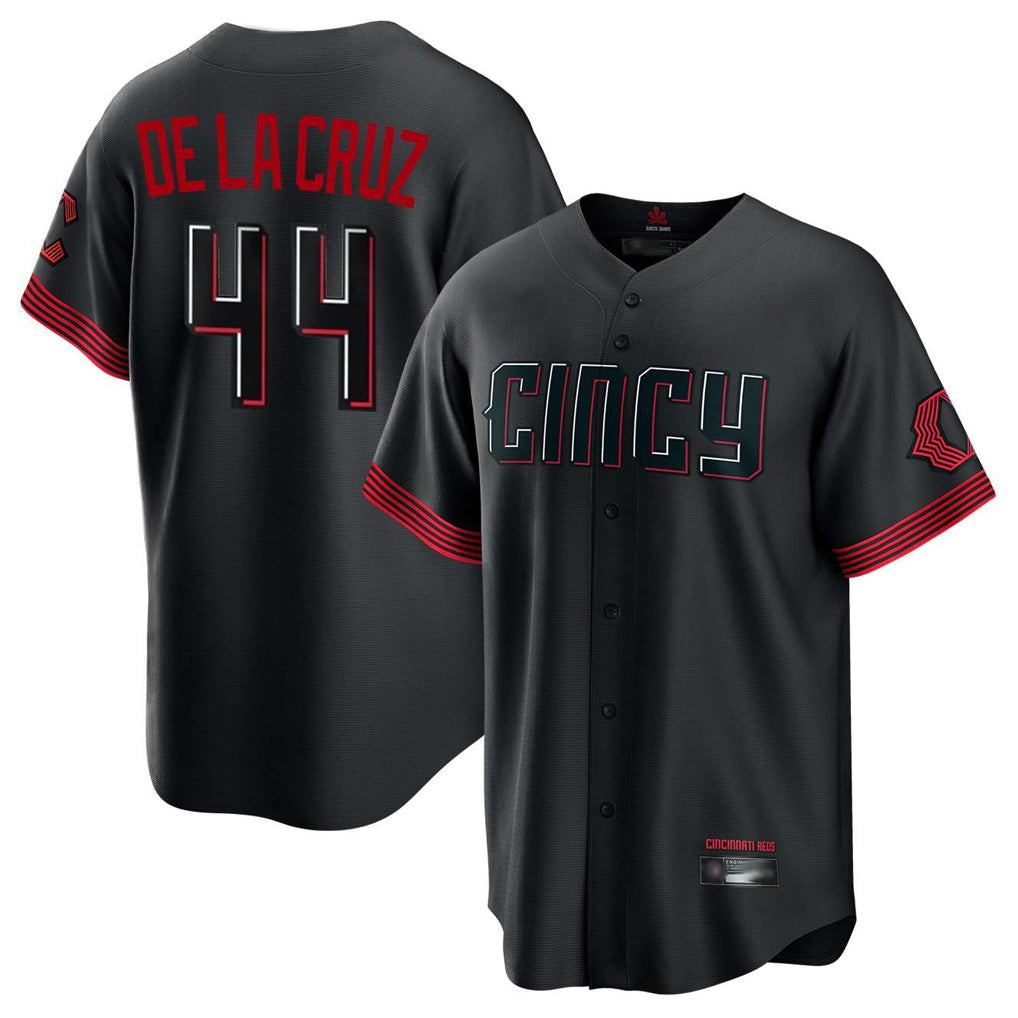C.Reds #44 Elly De La Cruz Player Black City Connect Home Game Qdoa Stitched Jerseys