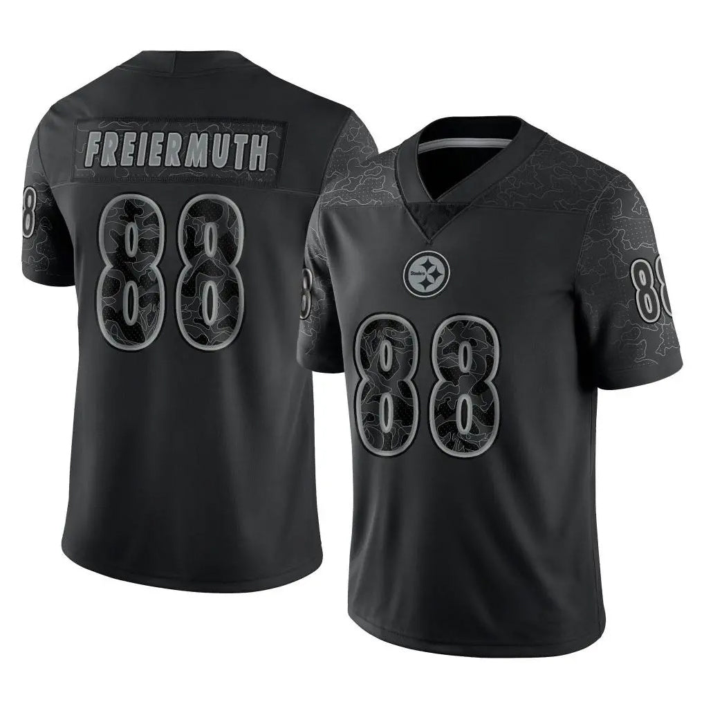 P.Steelers #88 Pat Freiermuth Player Black Reflective Limited Home Game Qdoa Stitched Jerseys