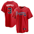 A.Braves #3 Dale Murphy Player Red Home Game Qdoa Stitched Jerseys