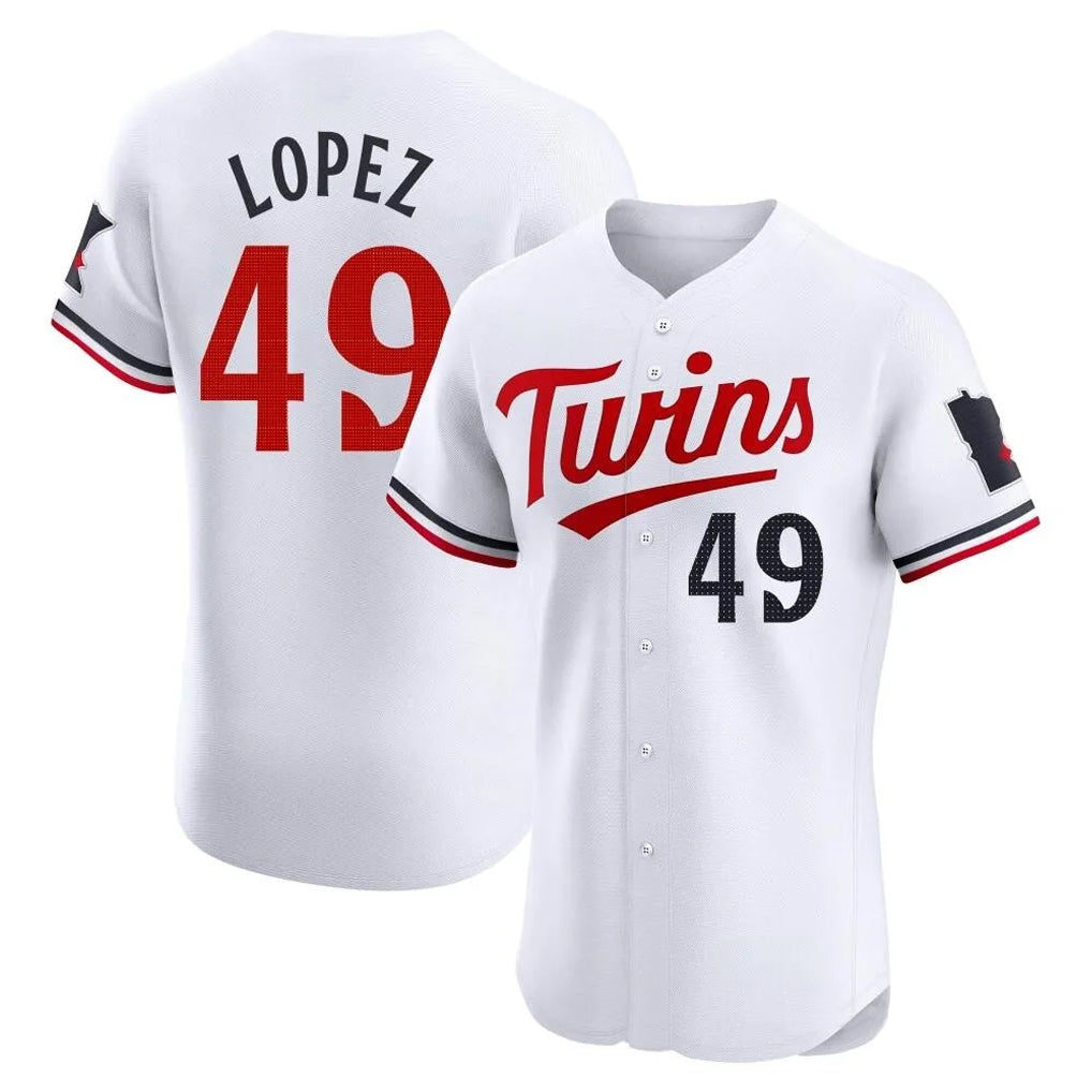 M.Twins #49 Pablo Lopez Player White Home Limited Elite Qdoa Stitched Jerseys