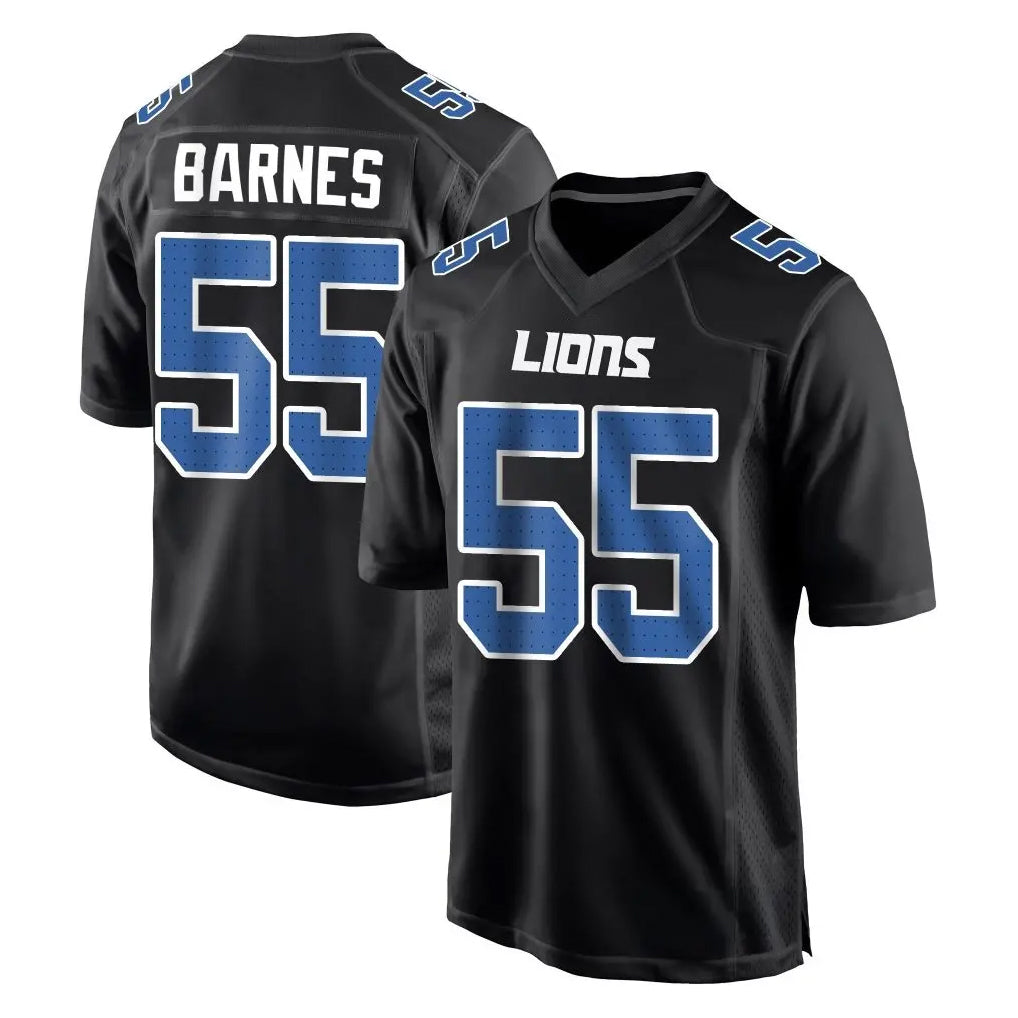D.Lions #55 Derrick Barnes Player Black Fashion Home Game Qdoa Stitched Jerseys
