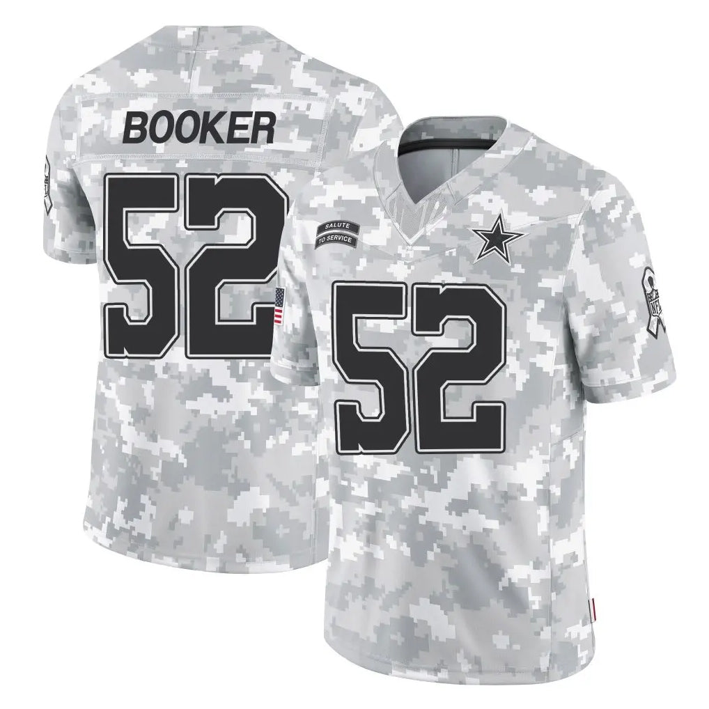 D.Cowboys #52 Tyler Booker Player Arctic Camo Salute to Service Limited Home Game Qdoa Stitched Jerseys