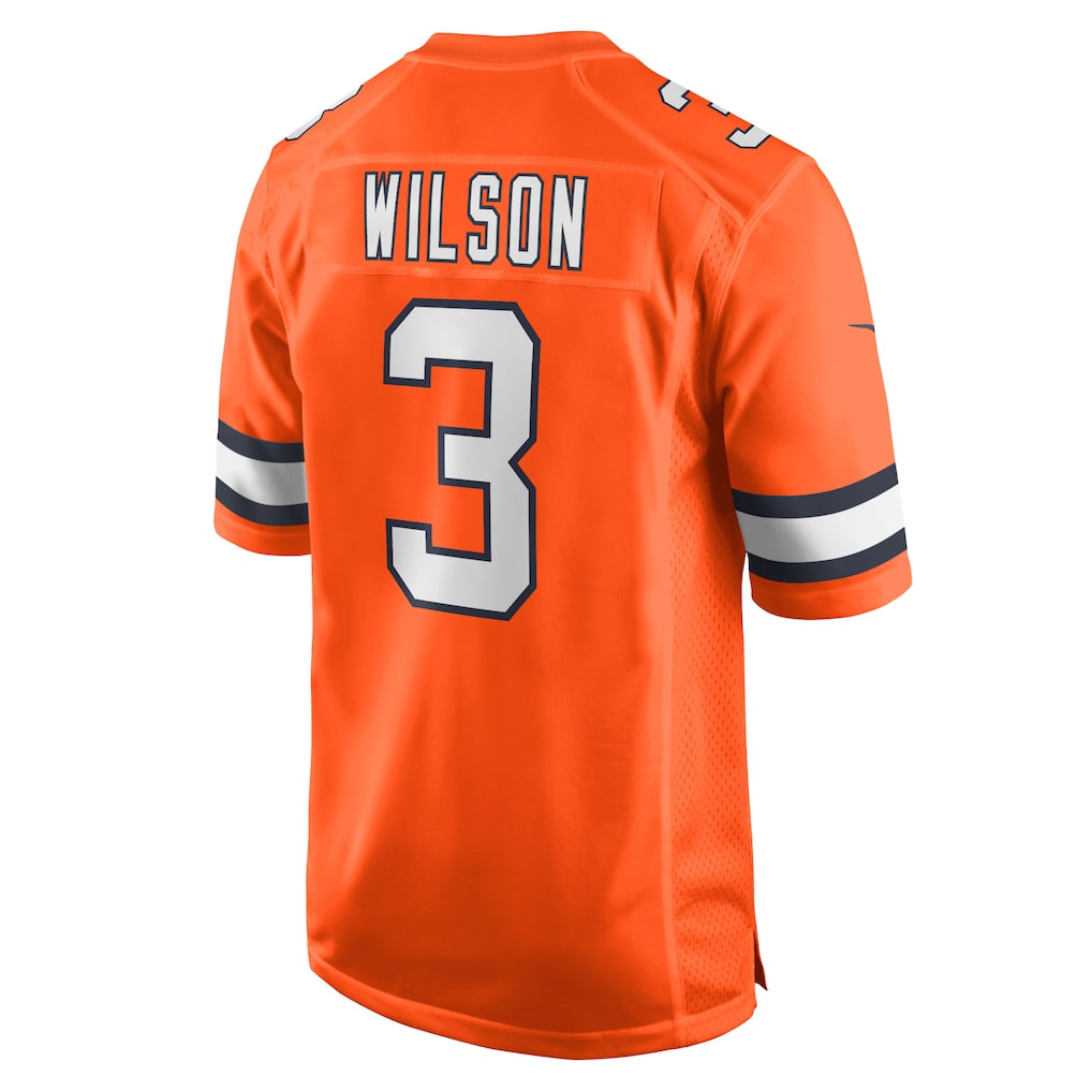 Qdoa D.Broncos #3 Russell Wilson Orange Alternate Game Jersey