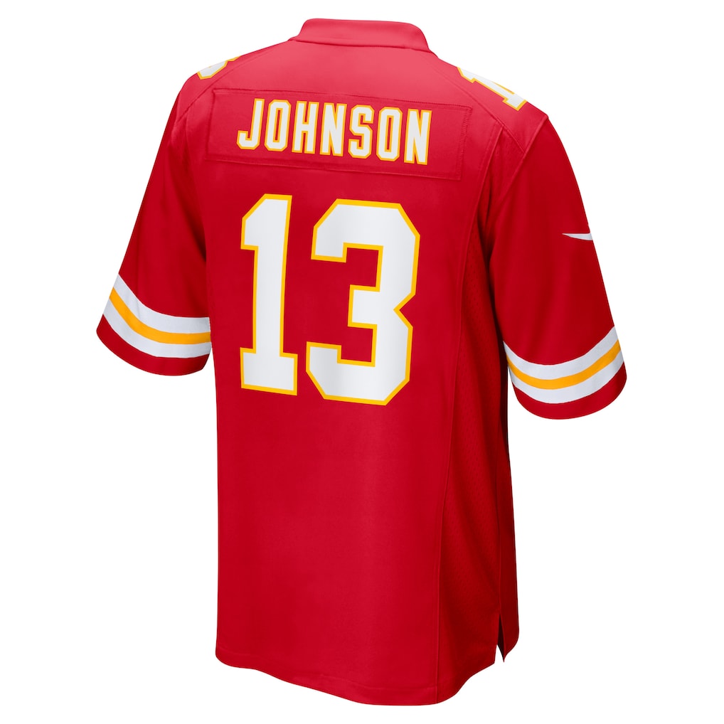 Qdoa KC.Chiefs #13 Nazeeh Johnson Red Game Player Jersey