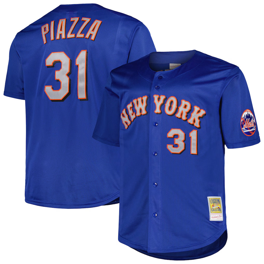 NY.Mets #31 Mike Piazza Player Royal Mitchell & Ness Cooperstown Collection Home Limited Qdoa Stitched Jerseys