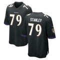 B.Ravens #79 Ronnie Stanley Player Black Alternate Home Game Qdoa Stitched Jerseys