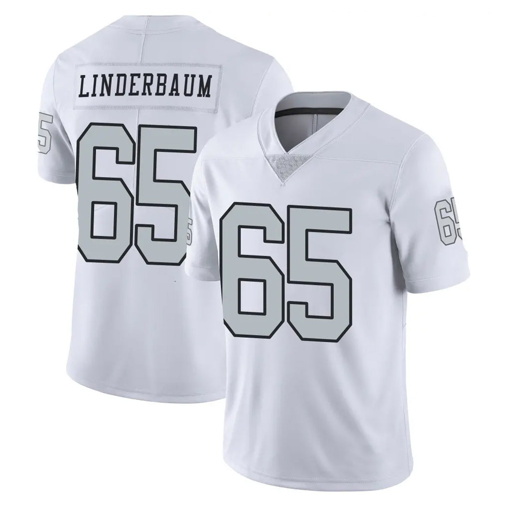 LV.Raiders #65 Tyler Linderbaum Player White Limited Color Rush Home Game Qdoa Stitched Jerseys