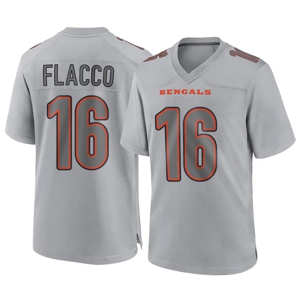 C.Bengals #16 Joe Flacco Player Gray Atmosphere Fashion Game Qdoa Stitched Jerseys
