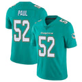 M.Dolphins #52 Patrick Paul Player Aqua Limited Vapor Untouchable Home Game Qdoa Stitched Jerseys