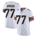 C.Browns #77 Zion Johnson Player White Vapor Untouchable Limited Home Game Qdoa Stitched Jerseys