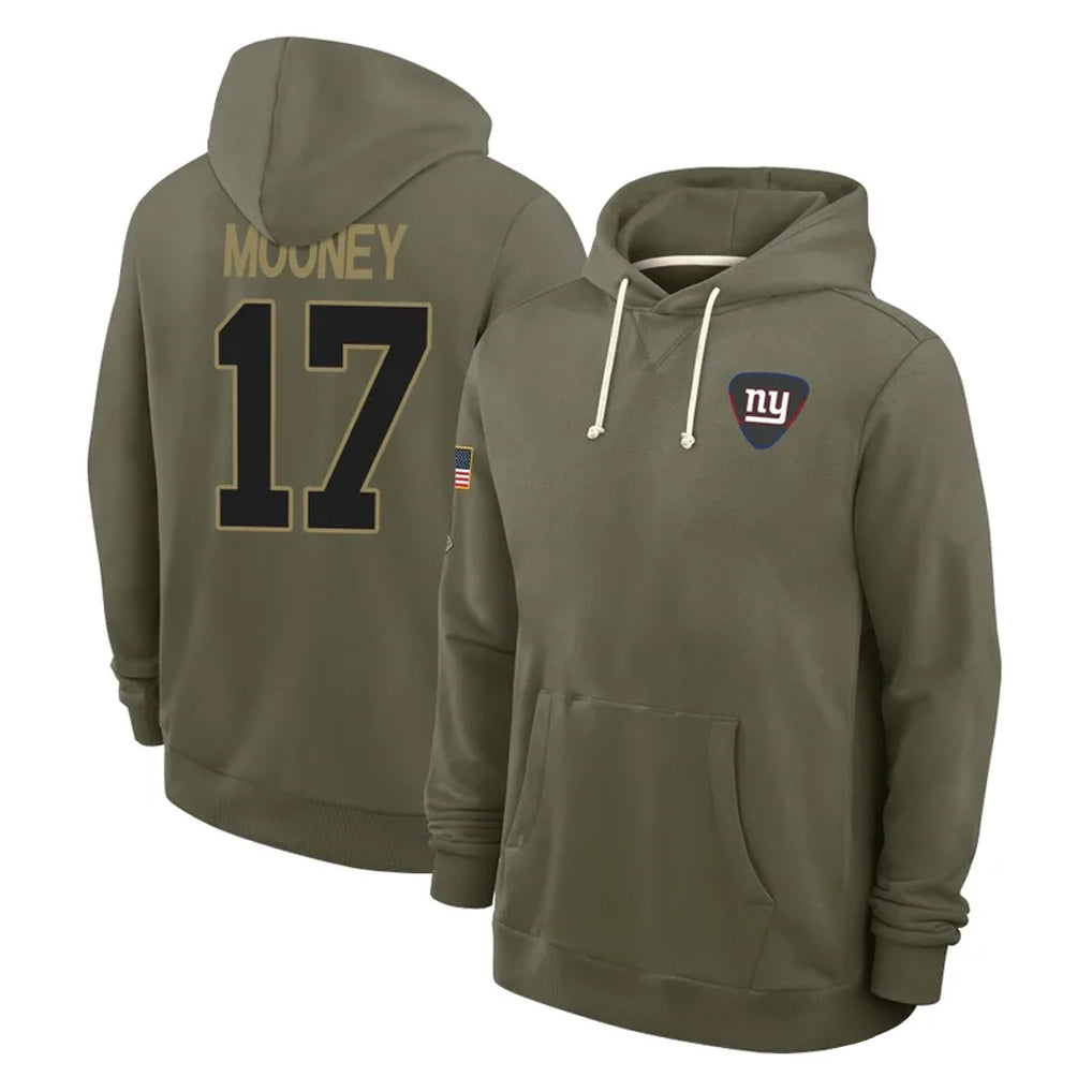 NY.Giants #17 Darnell Mooney Player Olive Salute to Service Pullover Hoodies Limited Qdoa Stitched Jerseys