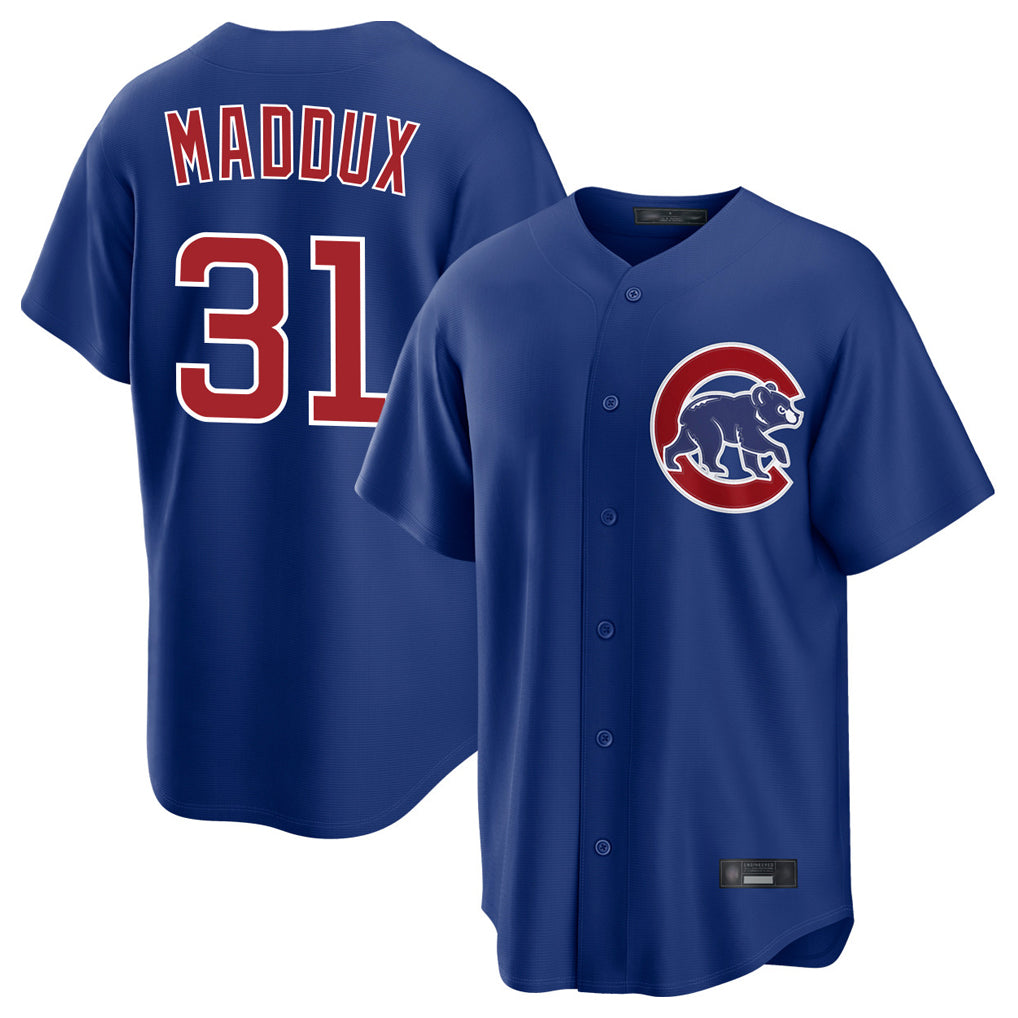 C.Cubs #31 Greg Maddux Player Royal Home Game Qdoa Stitched Jerseys