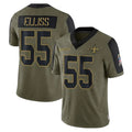 NO.Saints #55 Kaden Elliss Player Olive Salute To Service Limited Game Qdoa Stitched Jerseys