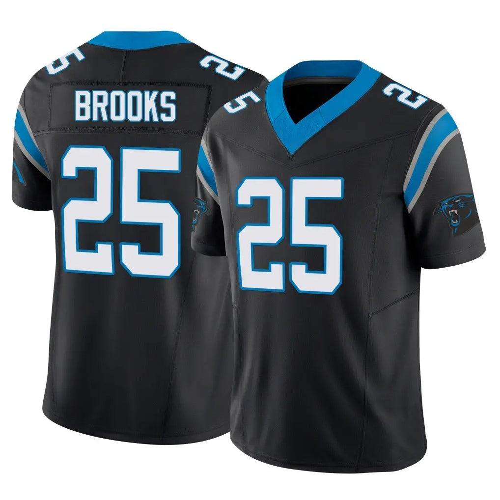 C.Panthers #25 Jonathon Brooks Player Black Vapor F.U.S.E. Limited Home Game Qdoa Stitched Jerseys