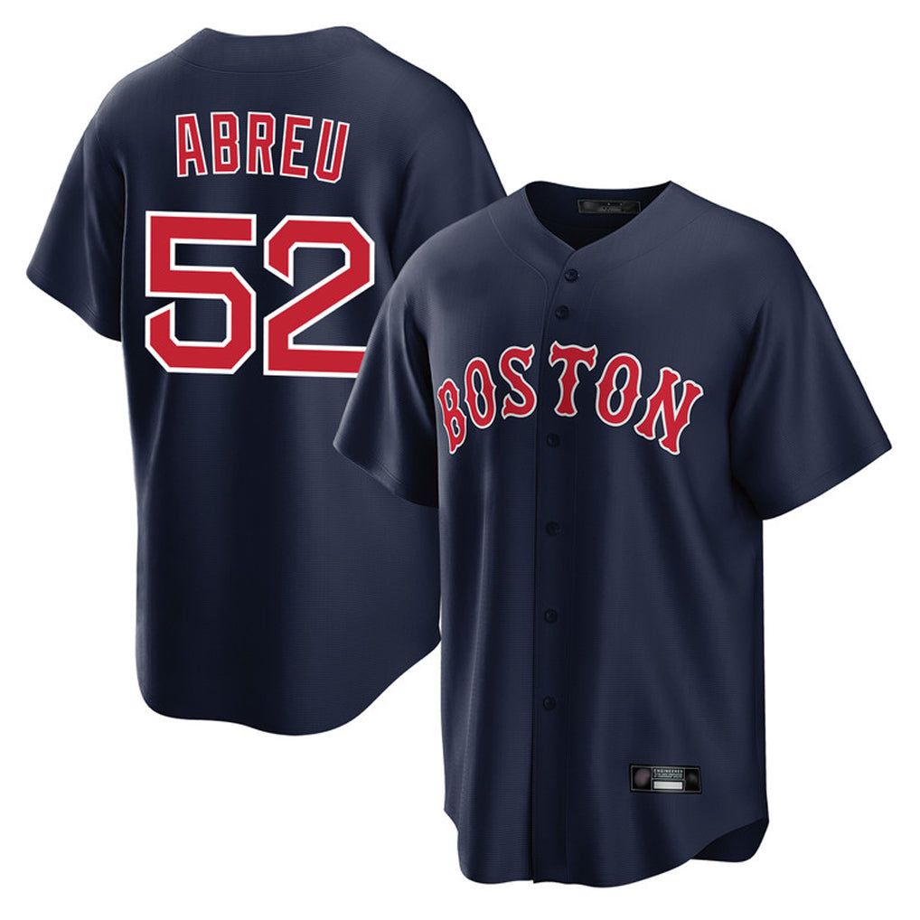 B.Red Sox #52 Wilyer Abreu Player Navy Home Game Qdoa Stitched Jerseys