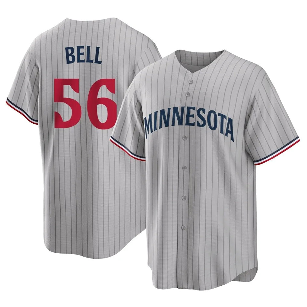 M.Twins #56 Josh Bell Player Gray Game Limited Home Qdoa Stitched Jerseys