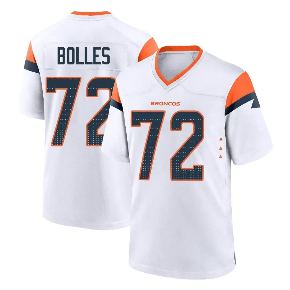 D.Broncos #72 Garett Bolles Player White Home Game Qdoa Stitched Jerseys