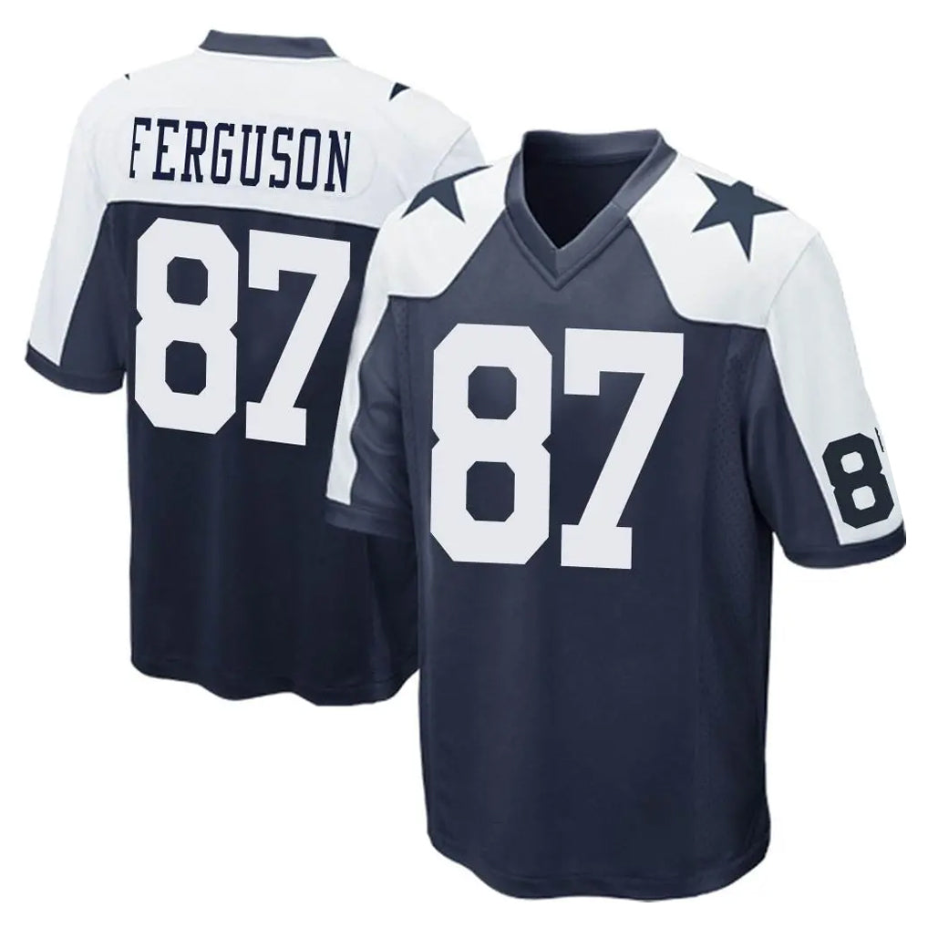 D.Cowboys #87 Jake Ferguson Player Navy-White Alternate Home Game Qdoa Stitched Jerseys