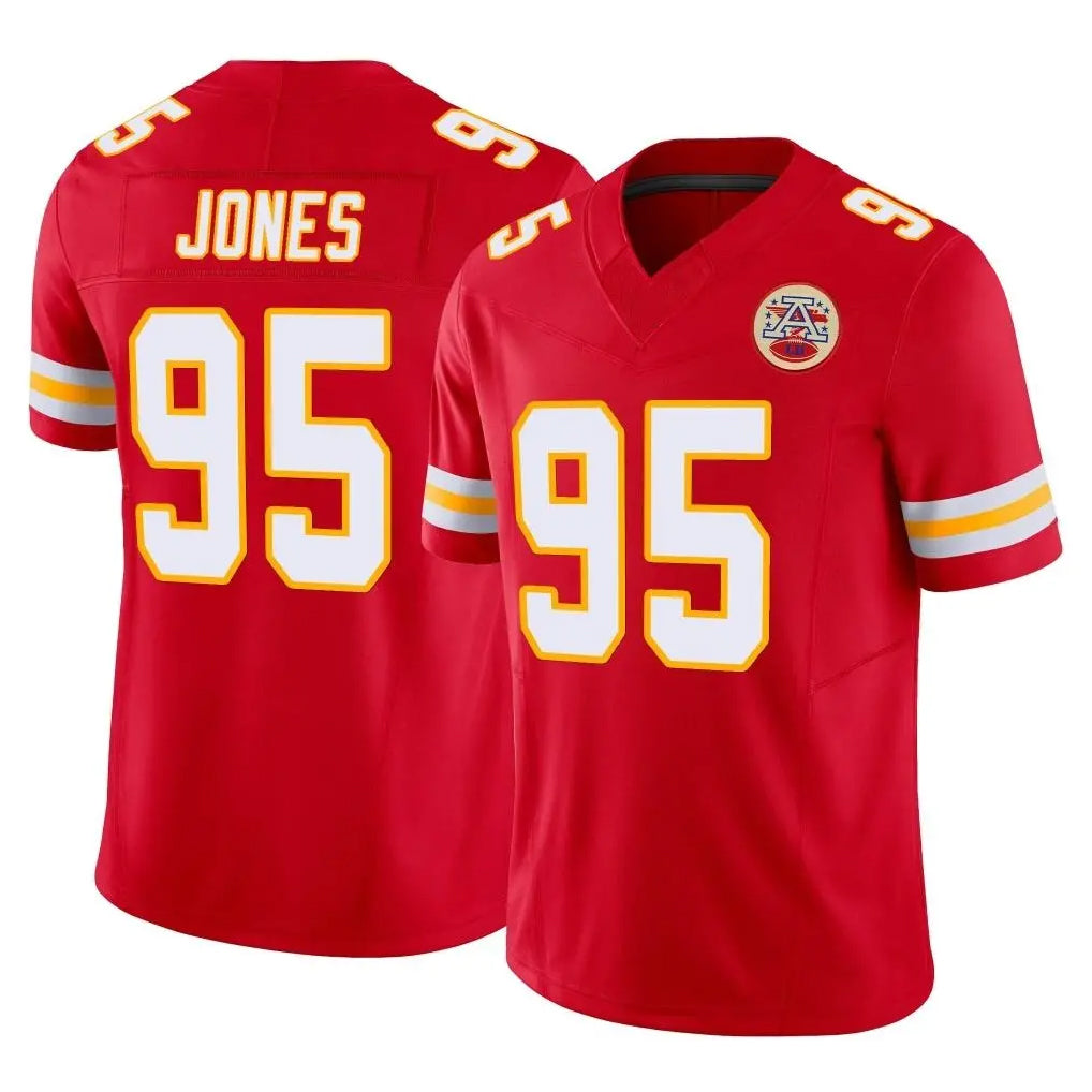 KC.Chiefs #95 Chris Jones Player Red Limited Vapor F.U.S.E. Home Game Qdoa Stitched Jerseys