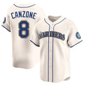 S.Mariners #8 Dominic Canzone Player Cream Home Limited Qdoa Stitched Jerseys
