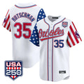B.Orioles #35 Adley Rutschman Player White USA 250 Independence Day Vapor Premier Home Game Qdoa Stitched Jerseys