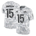LA.Rams #15 Ty Simpson Player Arctic Camo Salute To Service Limited Game Qdoa Stitched Jerseys