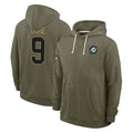M.Dolphins #9 Joshua Uche Player Olive Salute to Service Pullover Hoodies Limited Qdoa Stitched Jerseys