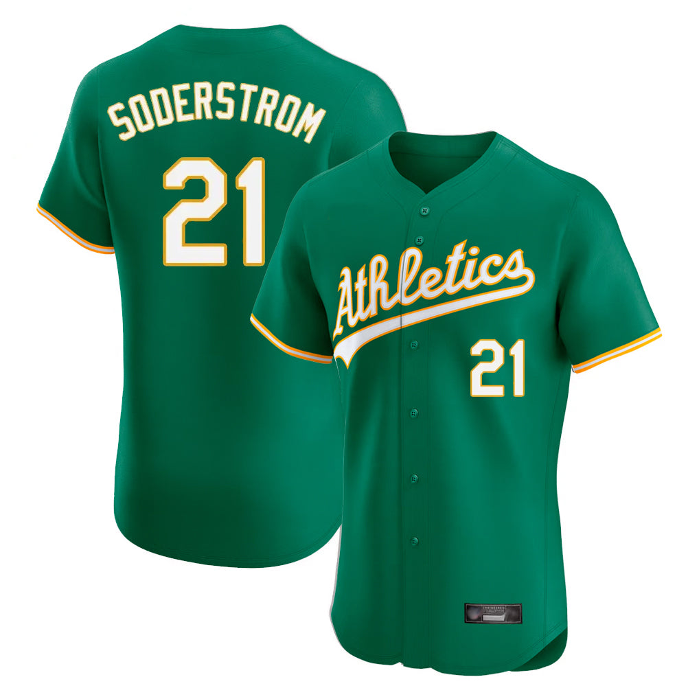 Athletics #21 Tyler Soderstrom Player Kelly Green Limited Elite Home Game Qdoa Stitched Jerseys