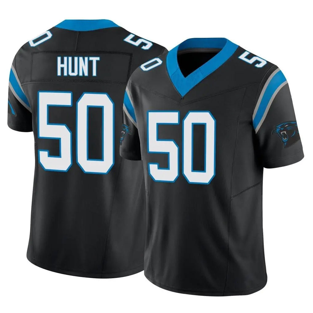 C.Panthers #50 Robert Hunt Player Black Vapor F.U.S.E. Limited Home Game Qdoa Stitched Jerseys