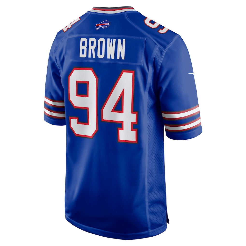Qdoa B.Bills #94 Andrew Brown Royal Game Player Jersey