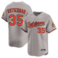 B.Orioles #35 Adley Rutschman Player Gray Limited Home Game Qdoa Stitched Jerseys