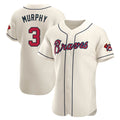 A.Braves #3 Dale Murphy Player Cream Limited Elite Home Game Qdoa Stitched Jerseys